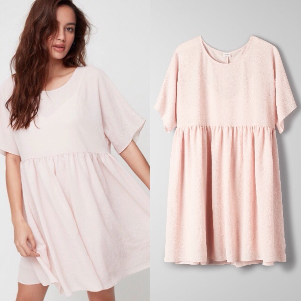 ARITZIA WILFRED KENSIE BABYDOLL DRESS LIGHT PINK